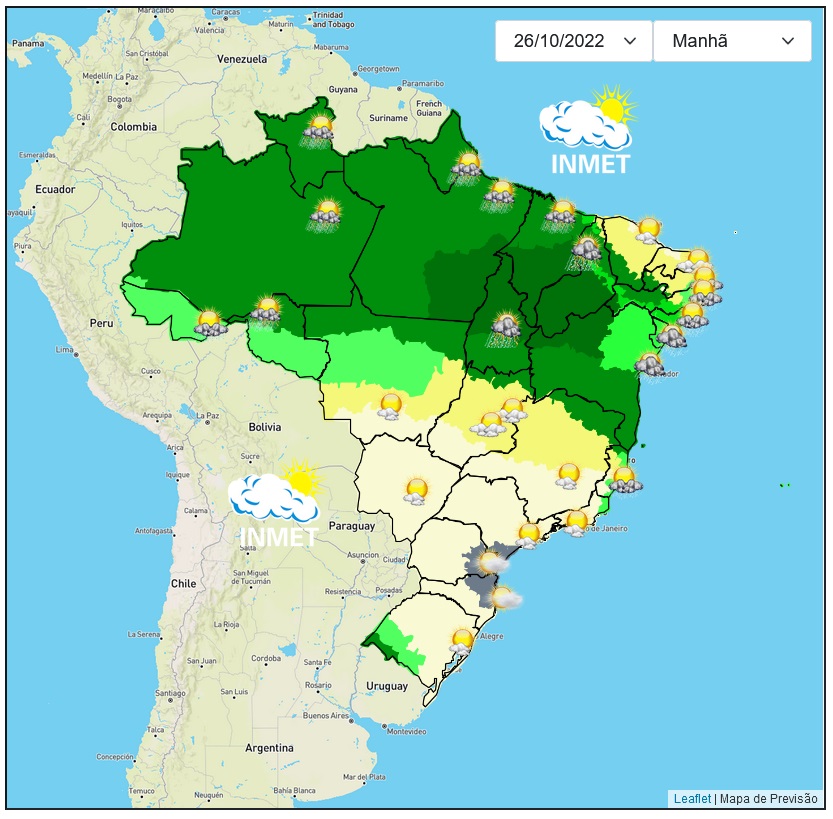 Previsão do tempo para Viçosa e região nesta quarta-feira, (26/10)