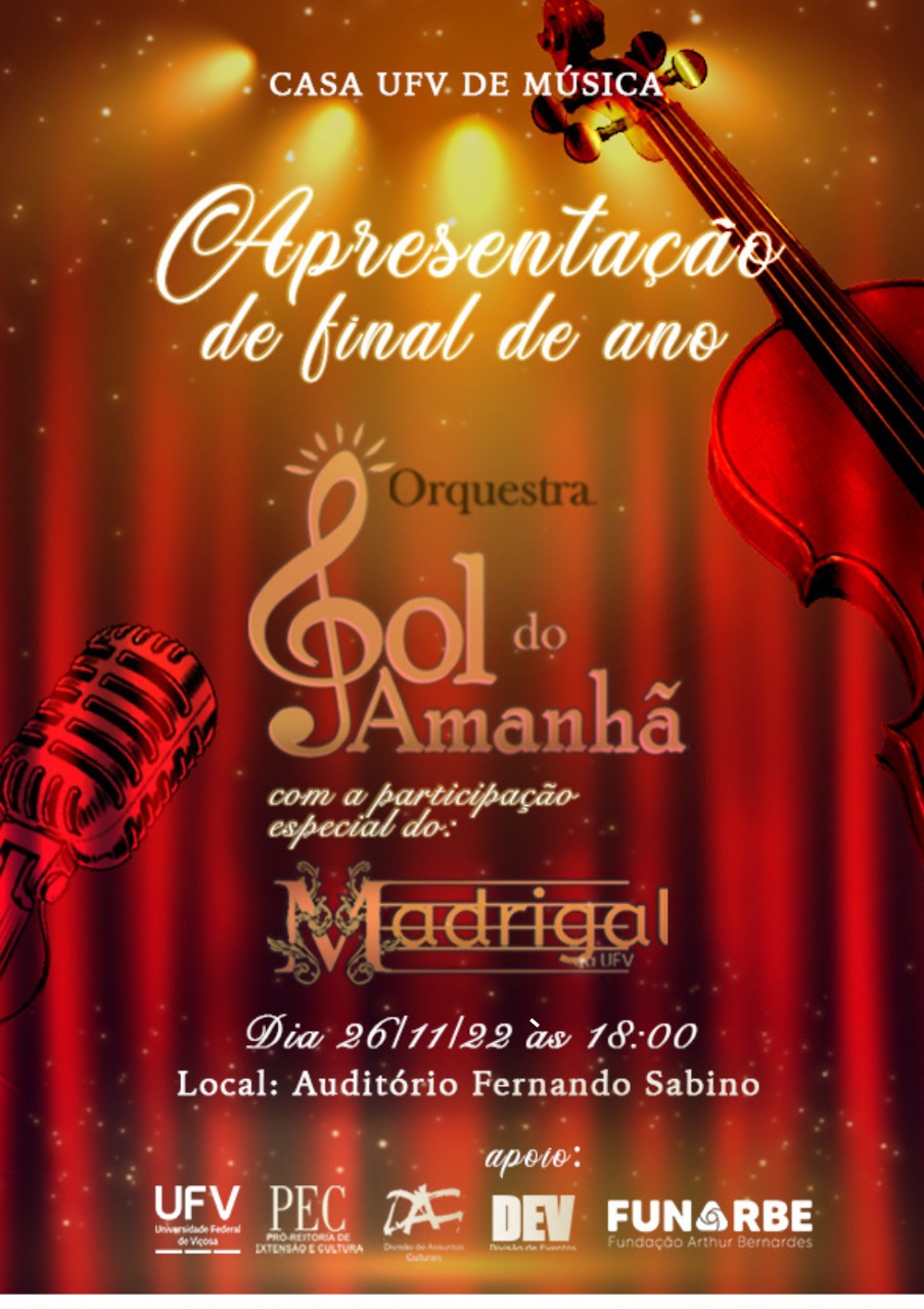 Orquestra Sol do Amanhã e Coral Madrigal se apresentam no sábado (26)