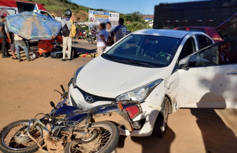 Motociclista fica ferida após colisão com automóvel no Novo Silvestre