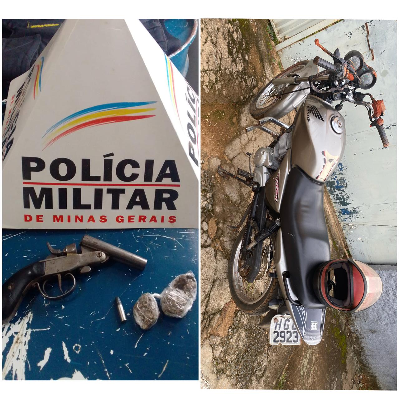 PM troca tiros com bandido e prende três por roubo de motocicleta em Canaã