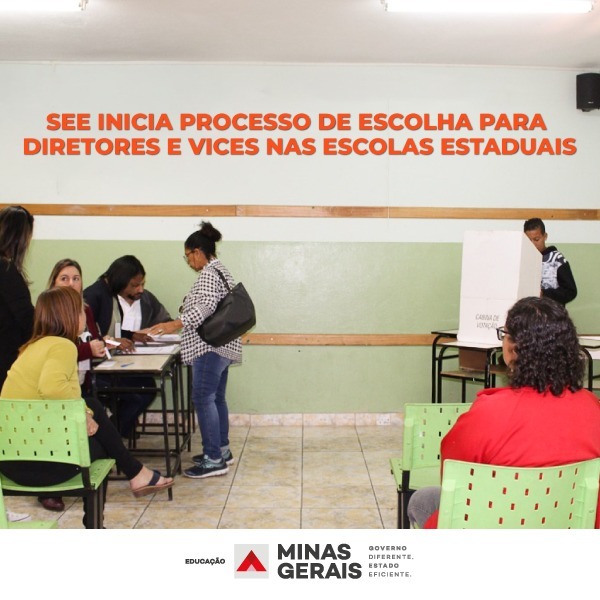 Começa processo de escolha de diretores e vices nas escolas estaduais de Minas