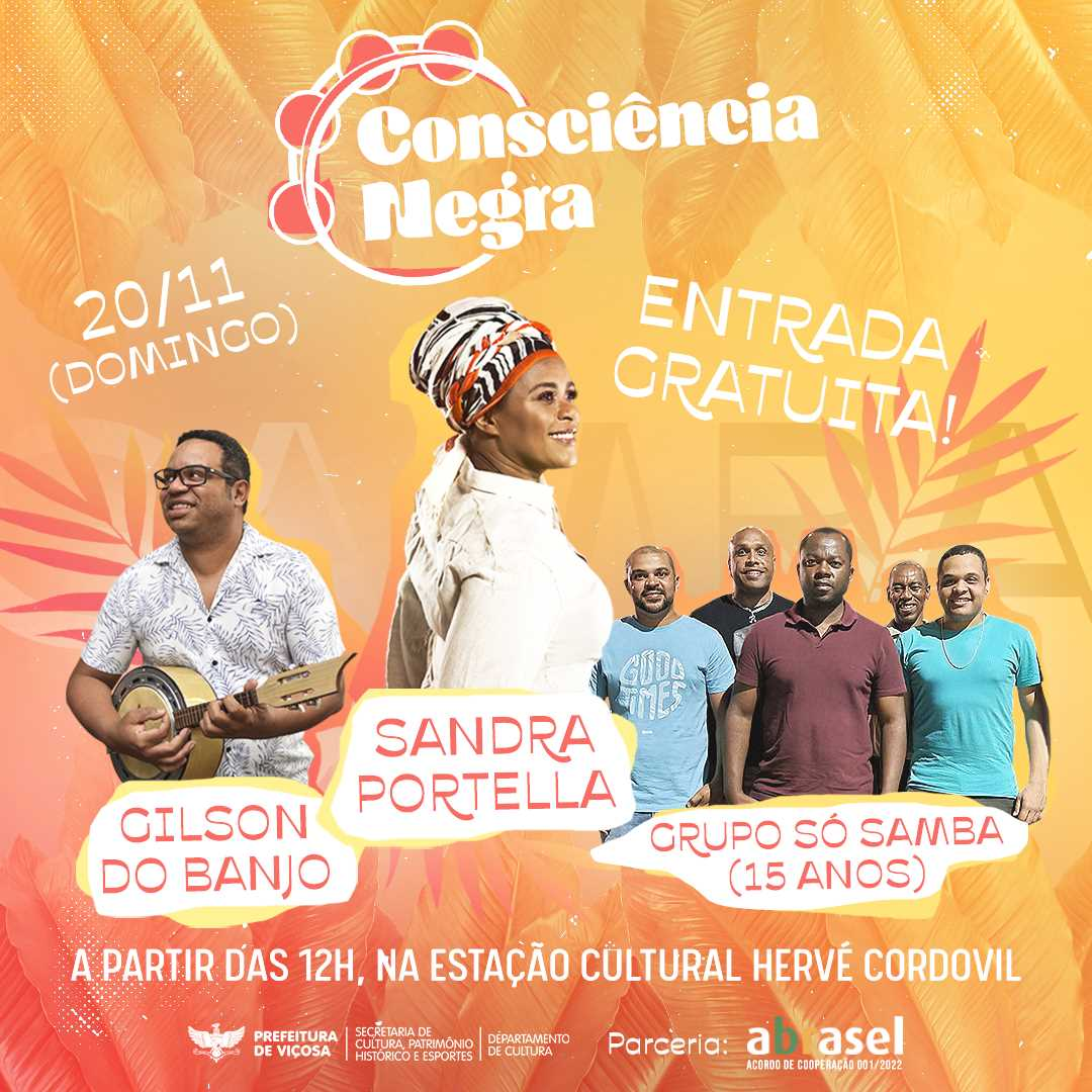 Evento de samba celebra o Dia da Consciência Negra no próximo domingo (20/11)