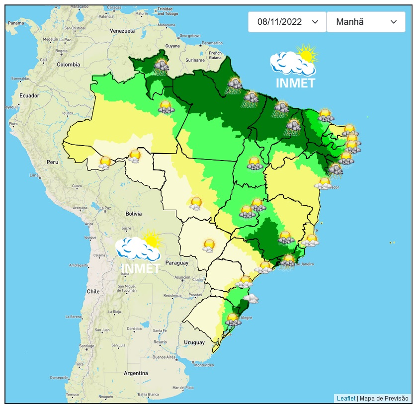 Previsão do tempo para Viçosa e região nesta terça-feira (8/11)