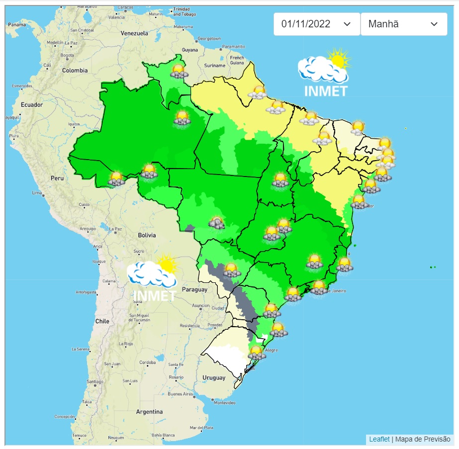 Previsão do tempo para Viçosa e região nesta terça-feira (1/11)