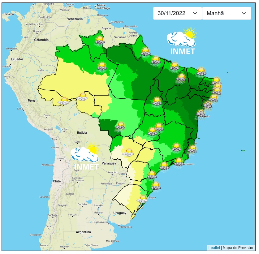 Previsão do tempo para Viçosa e região nesta quarta-feira (30/11)