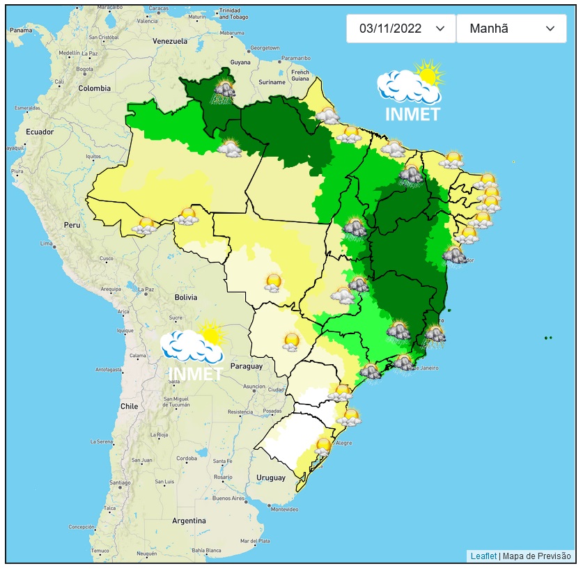 Previsão do tempo para Viçosa e região nesta quarta-feira, (03/11)