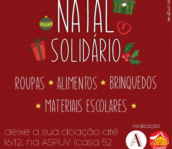 Natal Solidário: ASPUV e Tenda Solidária recolhem doações em campanha
