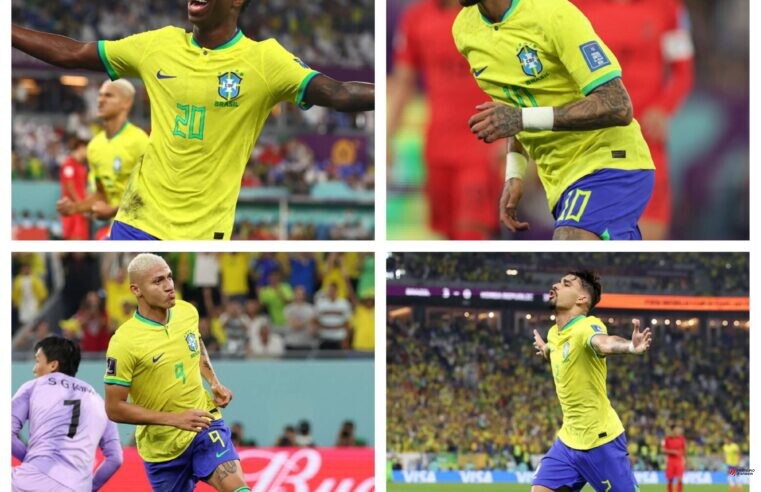 Brasil goleia Coreia e avança para as quartas de final da Copa