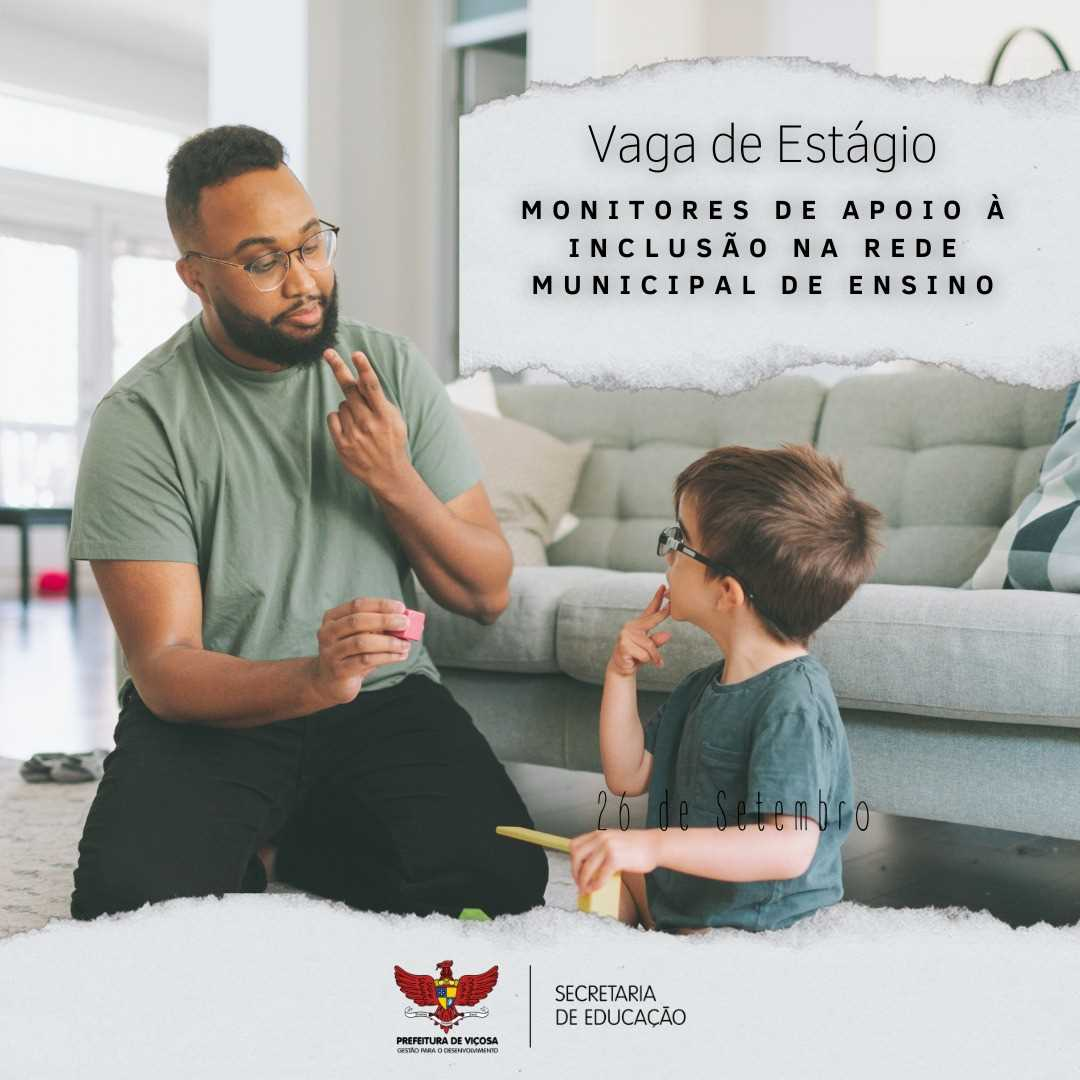 Prefeitura anuncia vaga de estágio para monitoria em escolas municipais