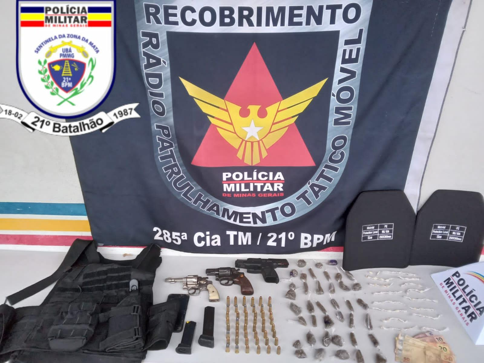 Homens que planejavam assalto são surpreendidos pela PM, em Ubá