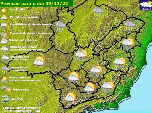 Previsão do tempo para Viçosa e região nesta sexta-feira (09)