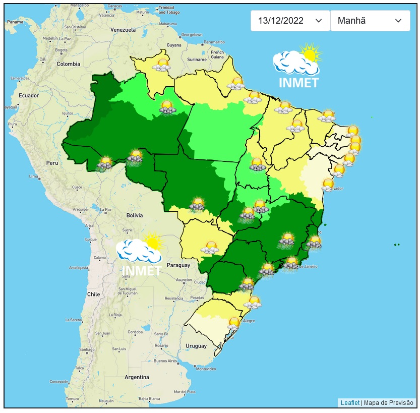 Previsão do tempo para Viçosa e região nesta terça-feira (13/12)