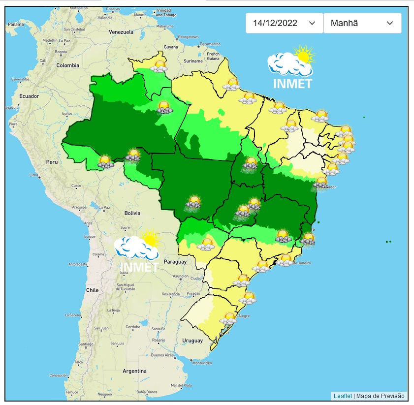 Previsão do tempo para Viçosa e região nesta quarta-feira (14/12)