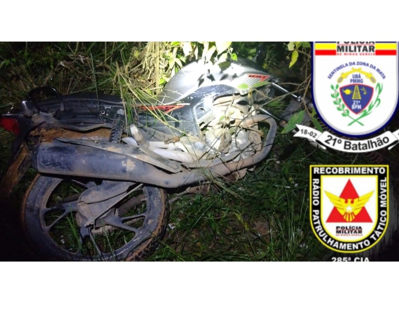 Moto roubada é recuperada e dois homens são presos, em Ubá