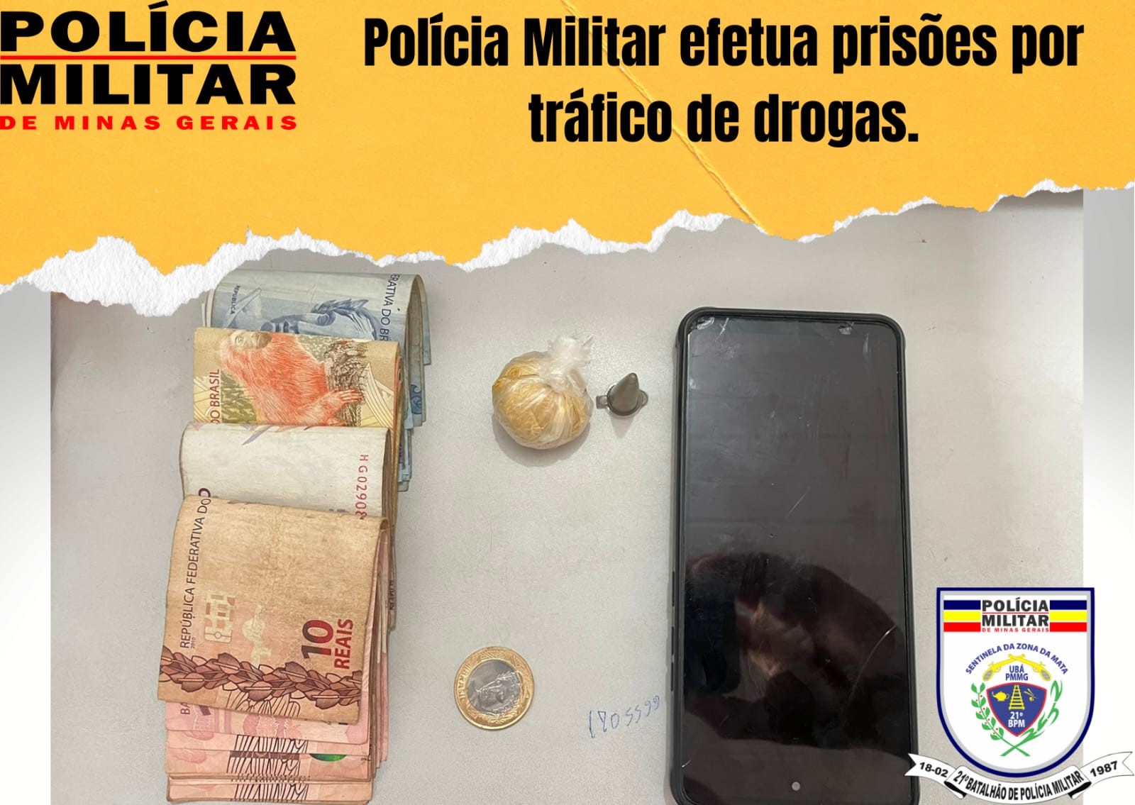 Dois homens são presos por tráfico de drogas, em Ubá