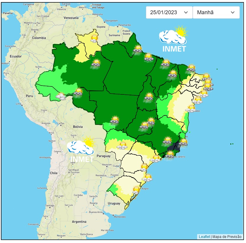 Previsão do tempo para Viçosa e região nesta quarta-feira, 25/1
