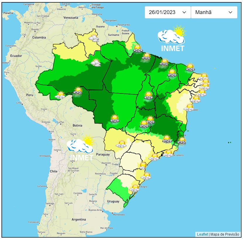 Previsão do tempo para Viçosa e região nesta quinta-feira, 26/1