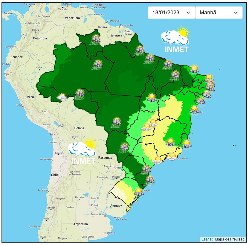 Previsão do tempo para Viçosa e região nesta quarta-feira, 18/1