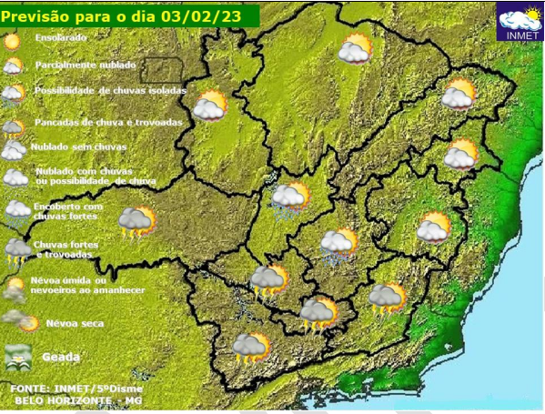 Previsão do tempo para Viçosa e região nesta sexta-feira (3)