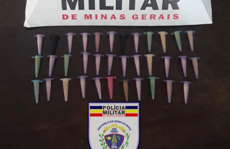 Ubá: PM prende homem com 38 pinos de cocaína