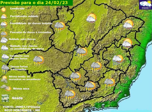 Previsão do tempo para Viçosa e região nesta sexta-feira (24)