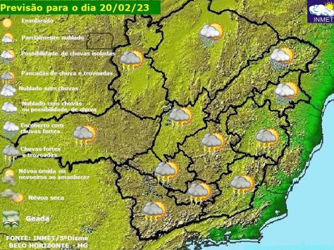 Previsão do tempo para Viçosa e região nesta segunda-feira (20)