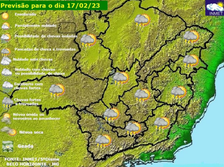 Previsão do tempo para Viçosa e região nesta sexta-feira (17)