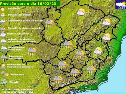 Previsão do tempo para Viçosa e região nesta quinta-feira (16)