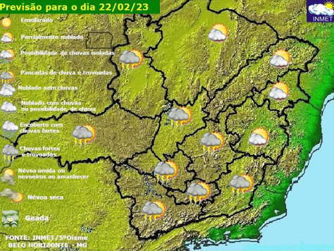 Previsão do tempo para Viçosa e região nesta quarta-feira (22)