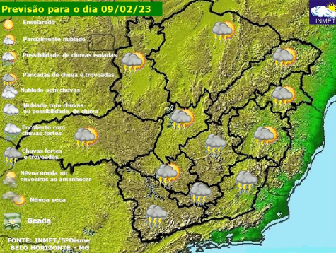 Previsão do tempo para Viçosa e região nesta quinta-feira (09)