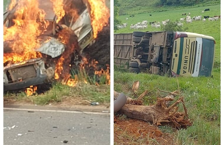 Grave acidente entre Ubá e Rodeiro deixa um morto e 7 feridos