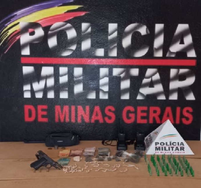 Região: Pistola, crack e cocaína são apreendidas pela Polícia Militar