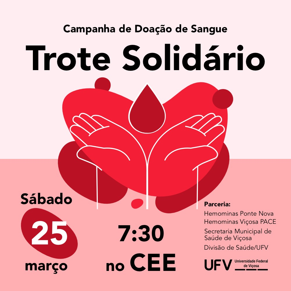 UFV: Trote Solidário promove doação de sangue neste sábado (25)