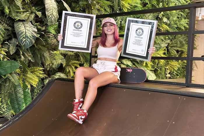 Skatista bate recorde do Guinness Book com manobra
