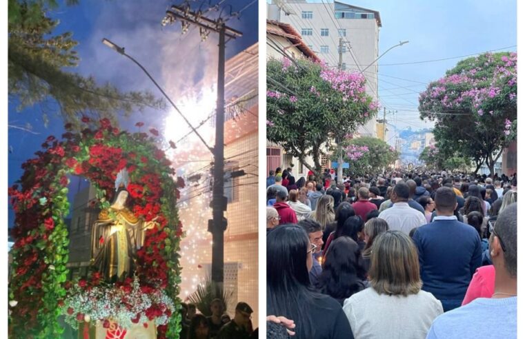 Procissão de Santa Rita de Cássia emociona fiéis em Viçosa