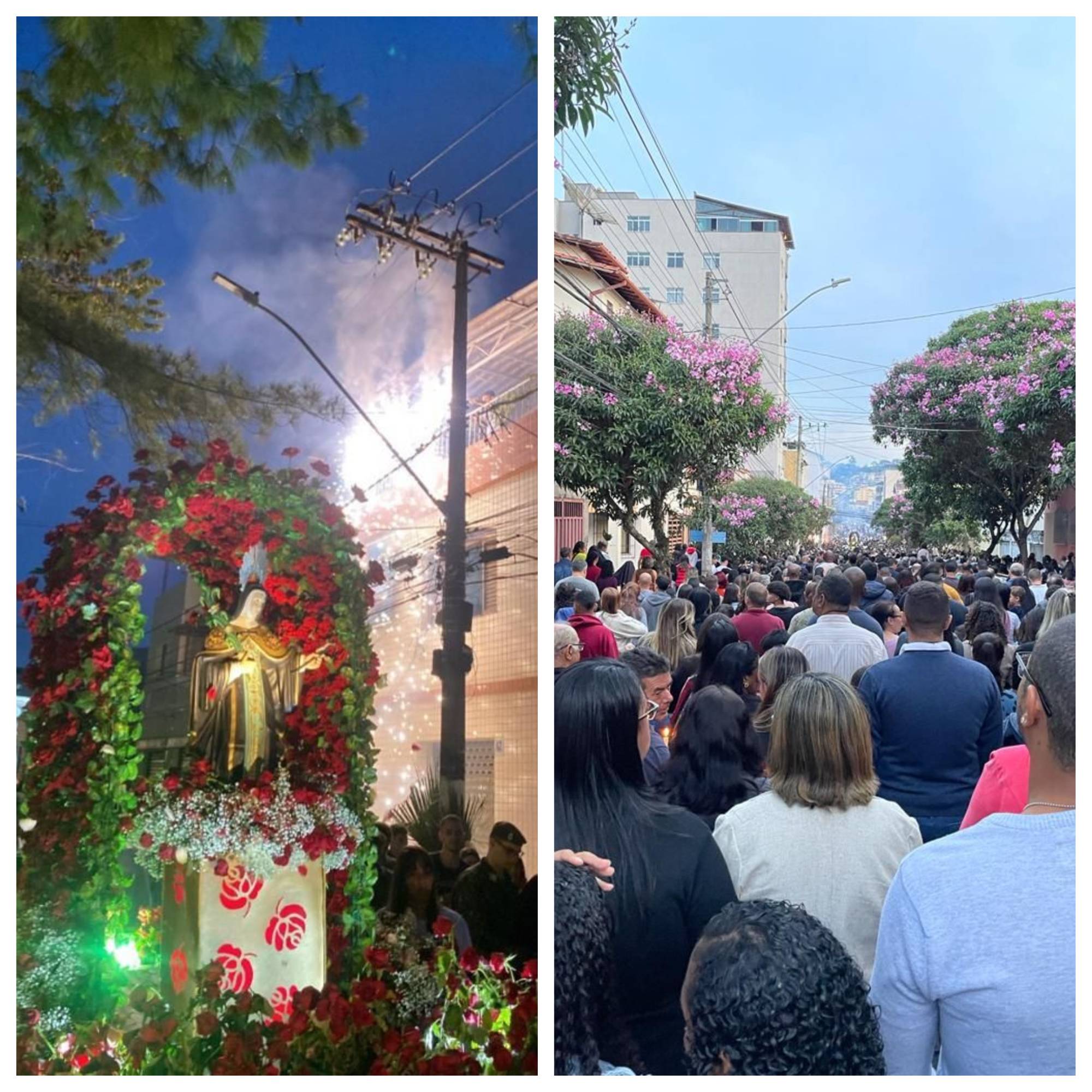 Procissão de Santa Rita de Cássia emociona fiéis em Viçosa