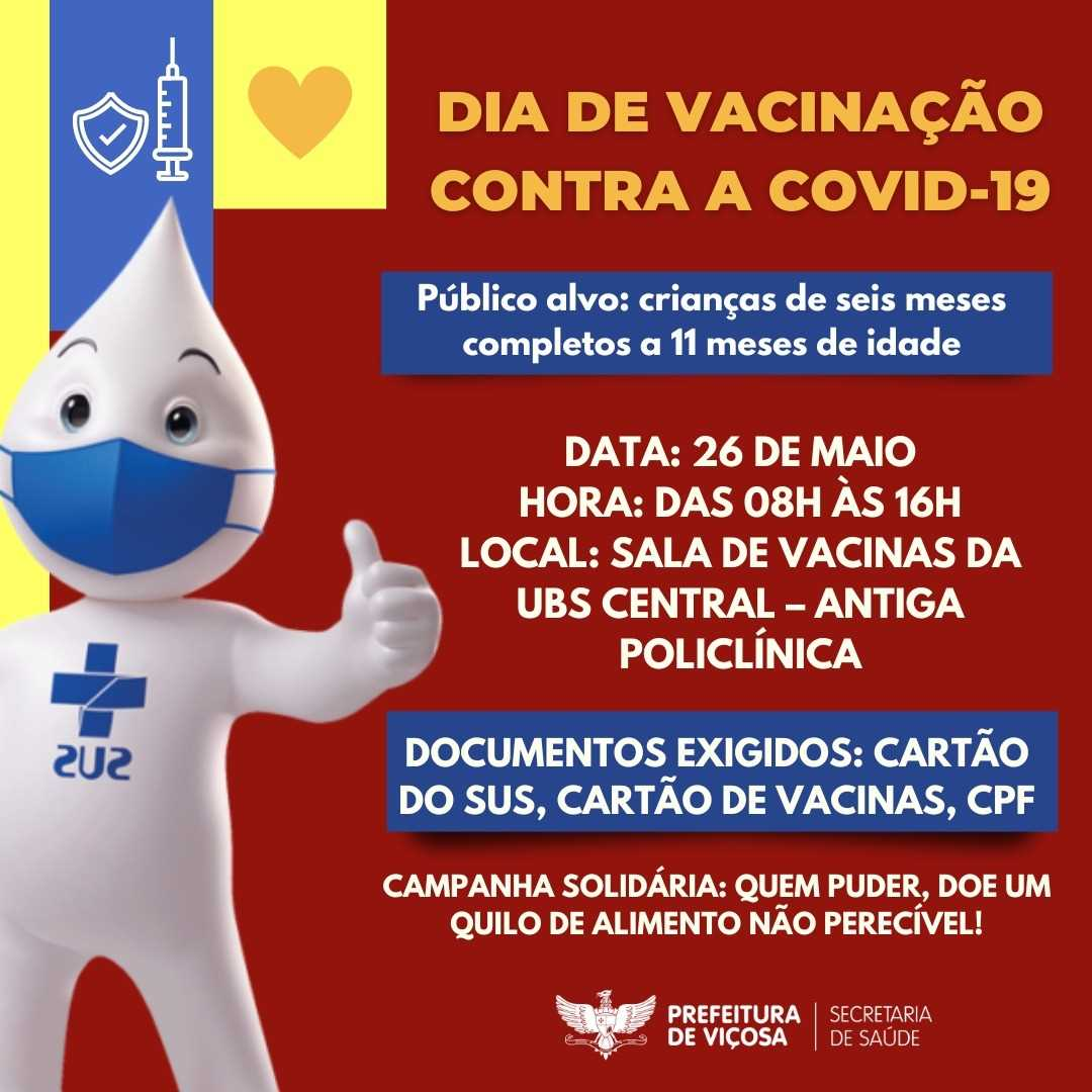Vacinação das crianças contra Covid-19 acontece nesta sexta-feira (26)