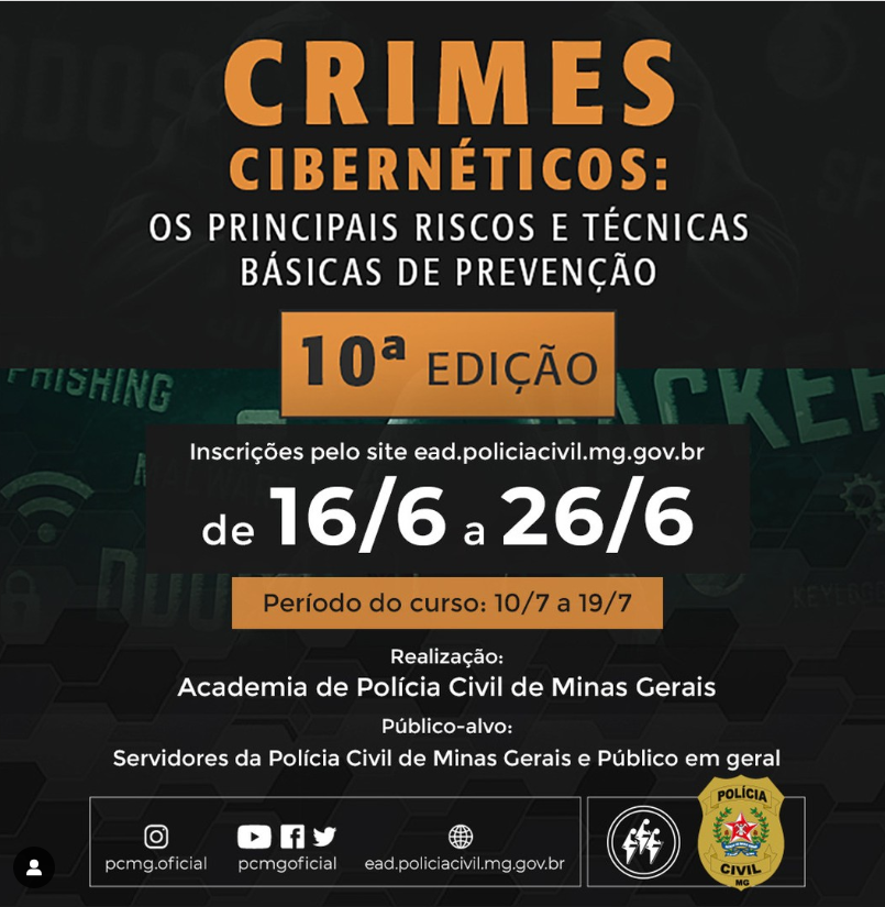 Abertas inscrições para curso sobre crimes cibernéticos