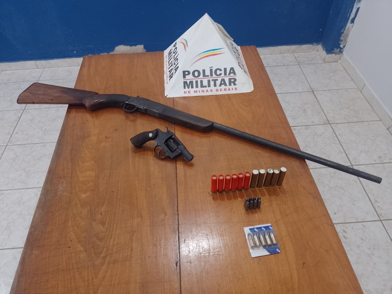 Homem é preso após arremessar armas em mata