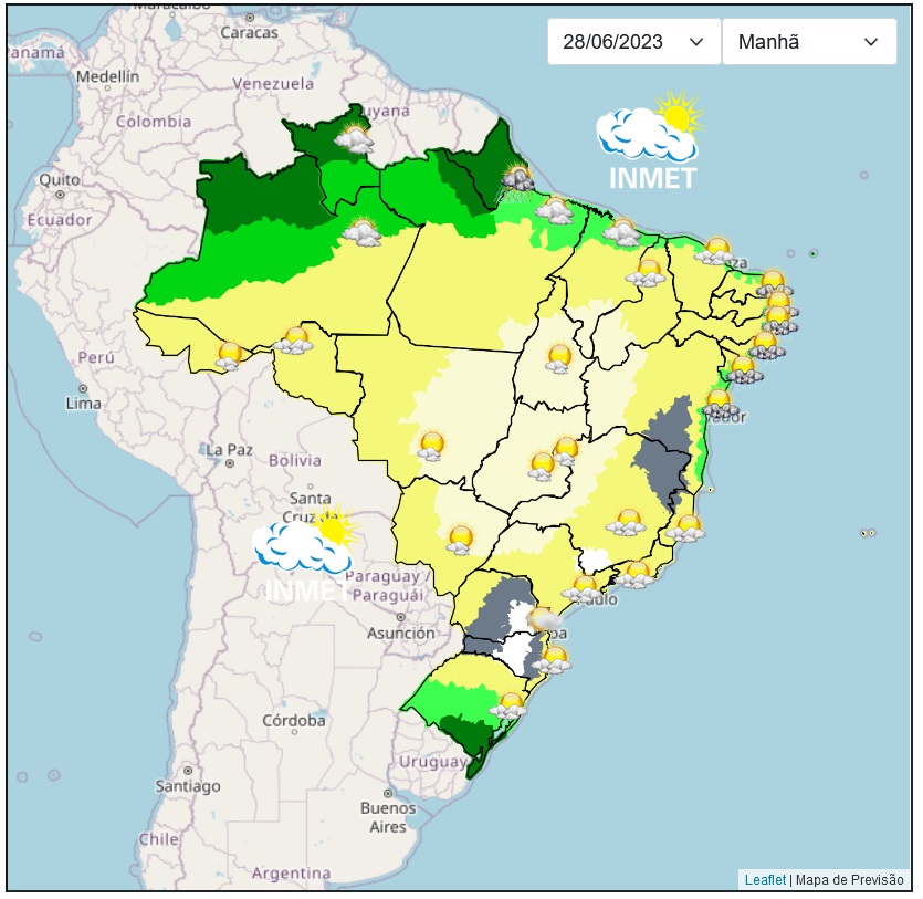 Previsão do tempo para Viçosa e região nesta quarta-feira, 28/6