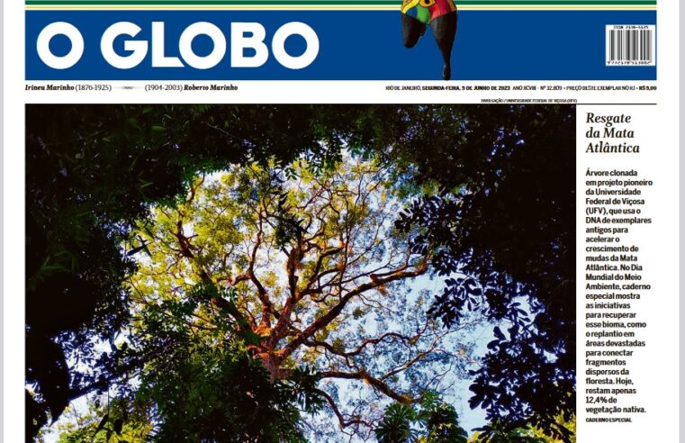 UFV na capa do Globo: Técnica de clonagem de mudas acelera reflorestamento da Mata Atlântica