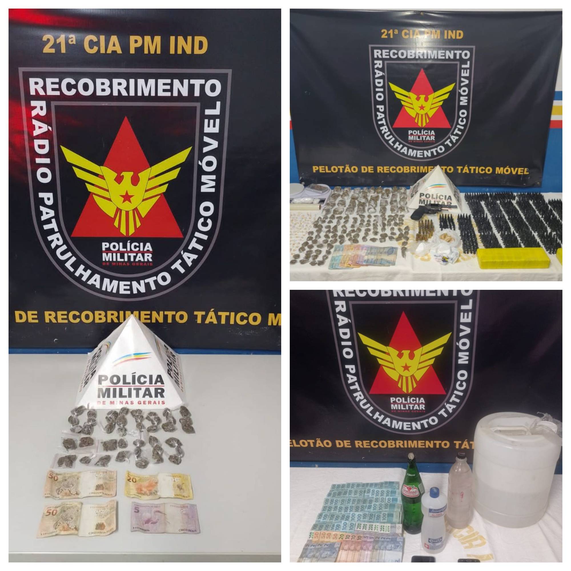 Drogas, armas e dinheiro são apreendidos em operação policial em Ponte Nova
