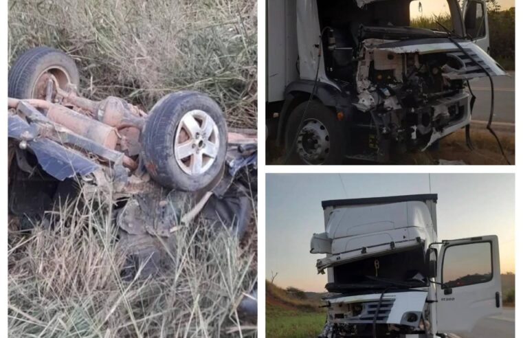 Ponte Nova: Colisão entre carro e caminhão deixa uma vítima fatal e um ferido