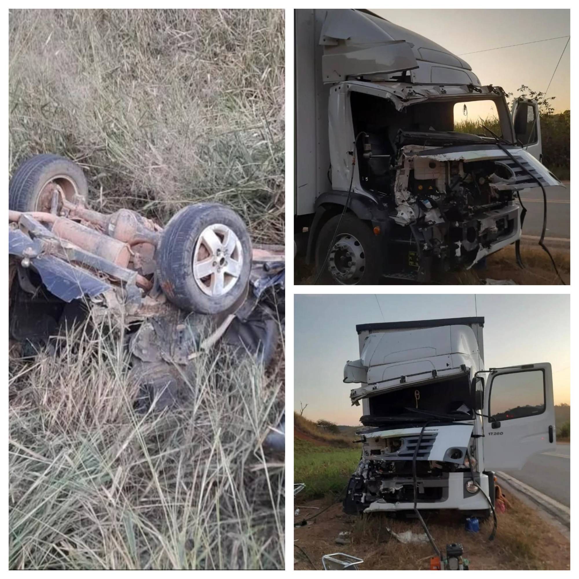 Ponte Nova: Colisão entre carro e caminhão deixa uma vítima fatal e um ferido