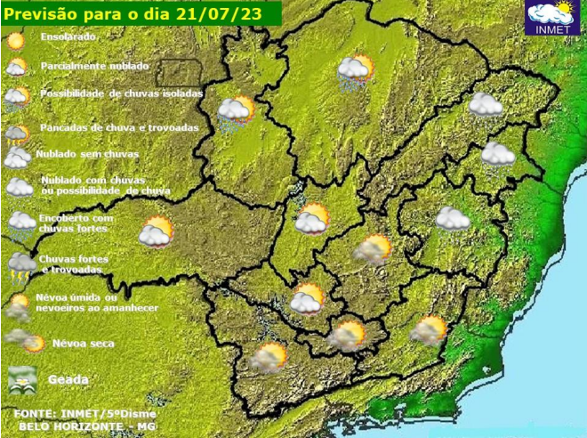 Previsão do tempo para Viçosa e região nesta sexta-feira (21)