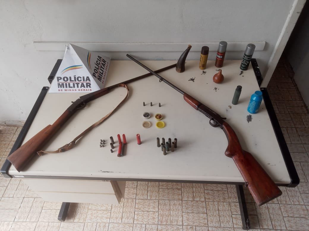 Armas de fogo são encontradas pela PM em zona rural de Coimbra