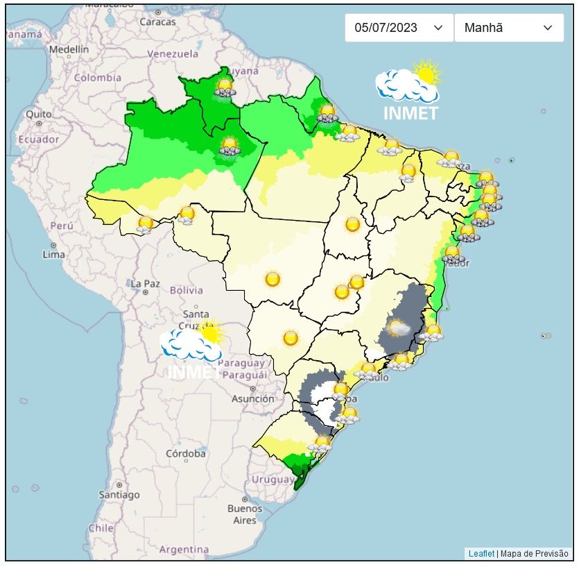 Previsão do tempo para Viçosa e região nesta quarta-feira, 5/7