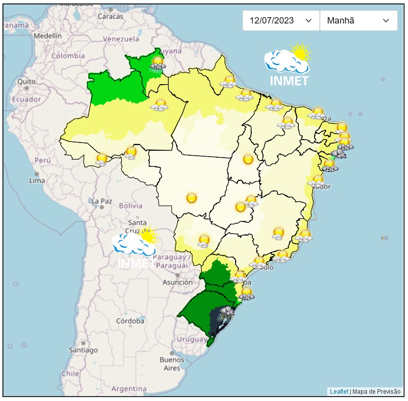 Previsão do tempo para Viçosa e região nesta quarta-feira, 12/7