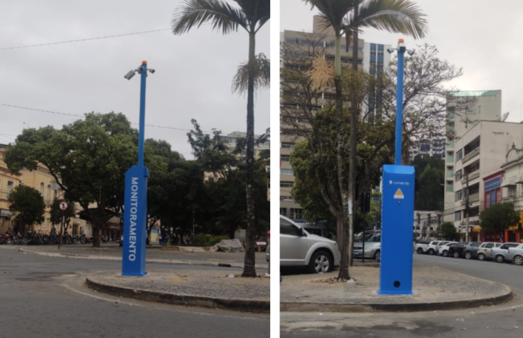 Praça Silviano Brandão recebe totem com câmeras de monitoramento