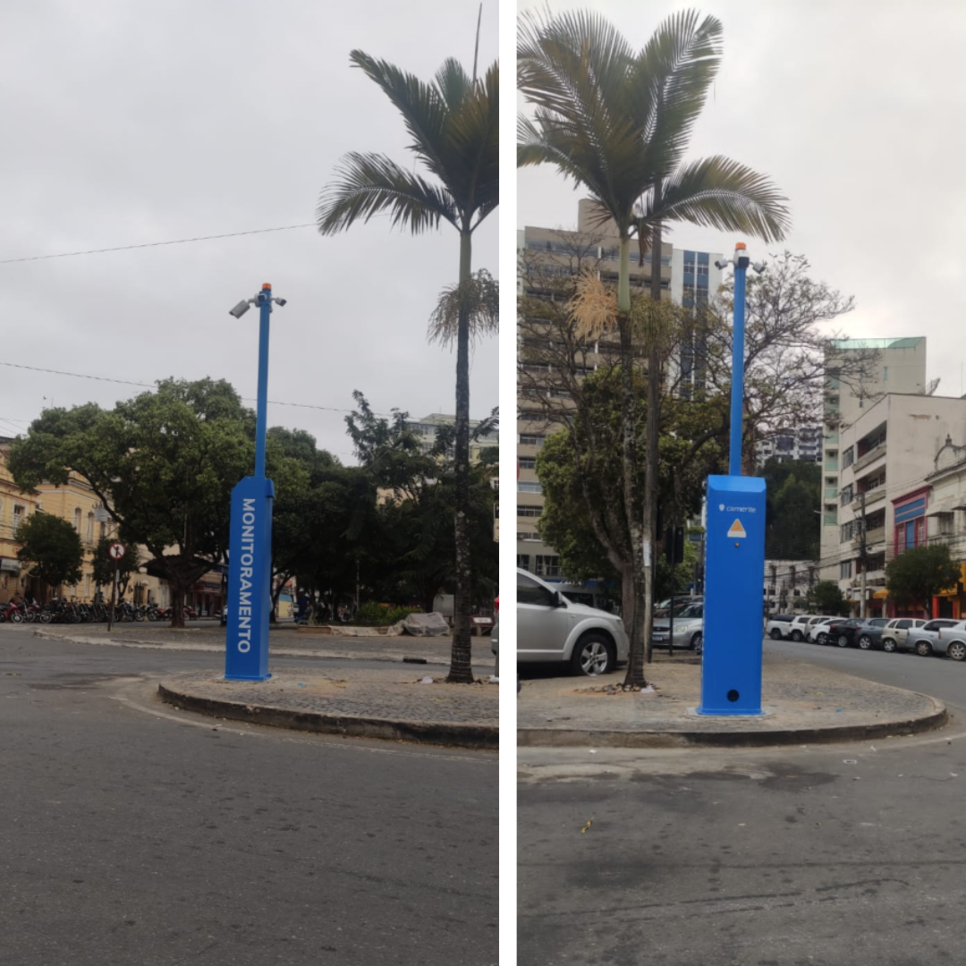 Praça Silviano Brandão recebe totem com câmeras de monitoramento